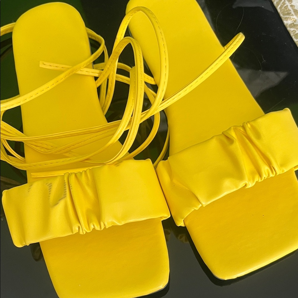 SHEIN Vibrant Yellow Women's Sandals